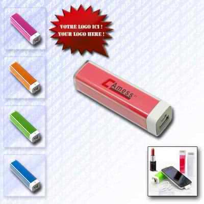 Powerbank batterie de secours batterie externe en plastique en forme de tube